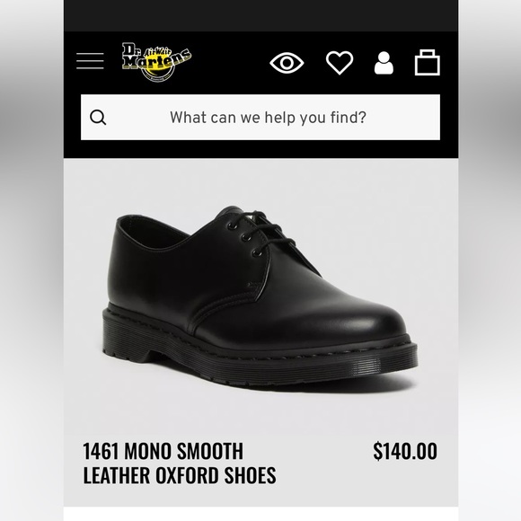 New Women’s Dr. Marten’s 1461 Mono Smooth Leather Oxford Shoes - Picture 9 of 11